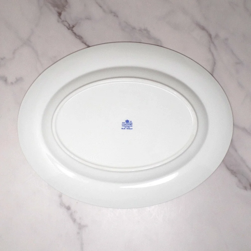 Vintage Coalport Bone China Blue Wheat Large 14